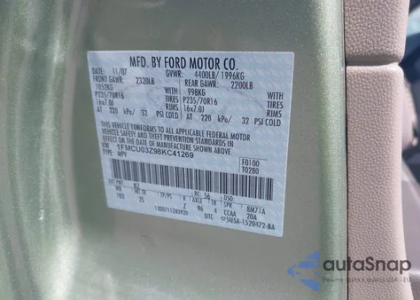 2008 Ford Escape Xlt из США, поврежденный, VIN 1FMCU03Z98KC41269